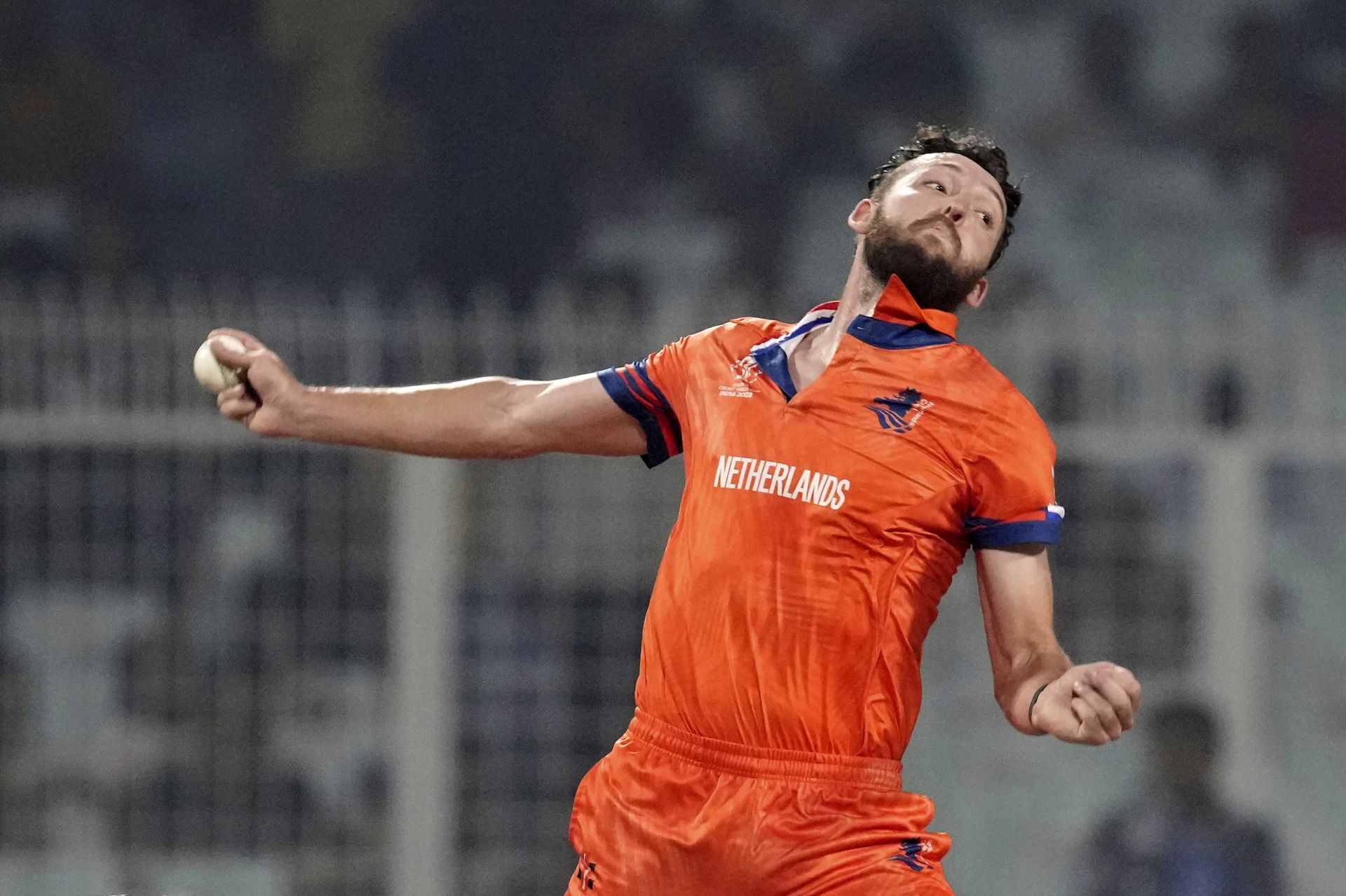 Paul van Meekeren (4/23) was the Netherlands&#039; most successful bowler. [P/C: AP]