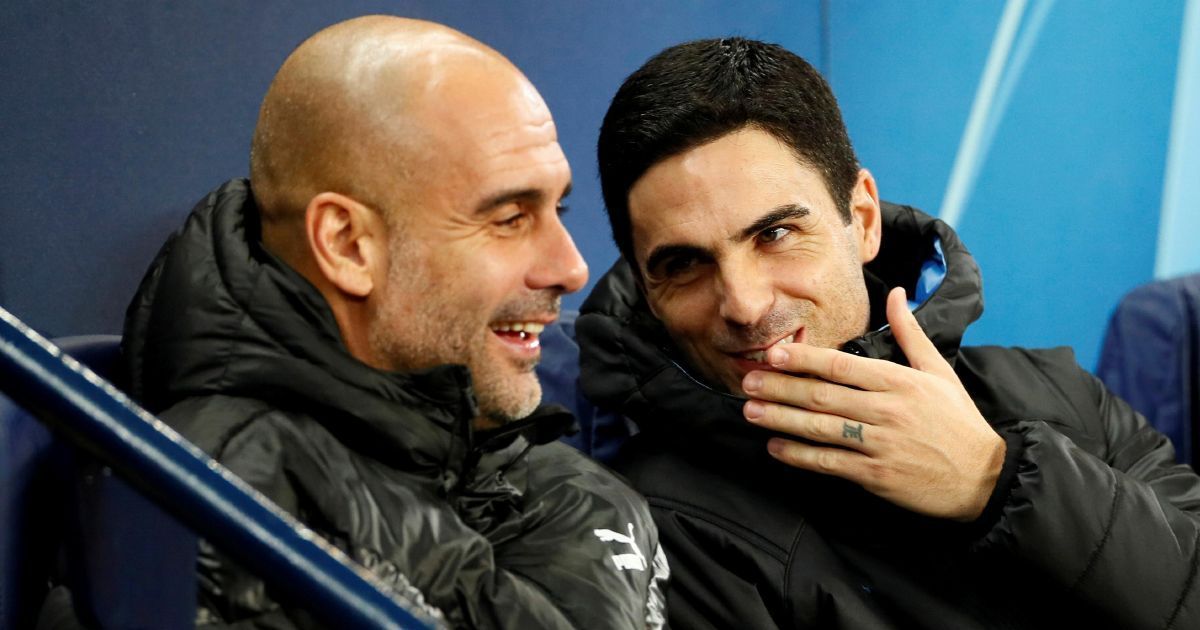 Mikel Arteta and Pep Guardiola (via Getty Images)