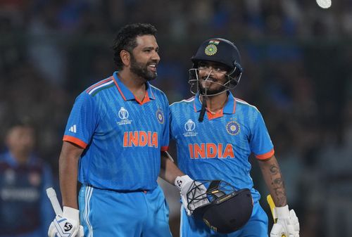 Ishan Kishan (right) played second fiddle to Rohit Sharma in India's win against Afghanistan. [P/C: AP]