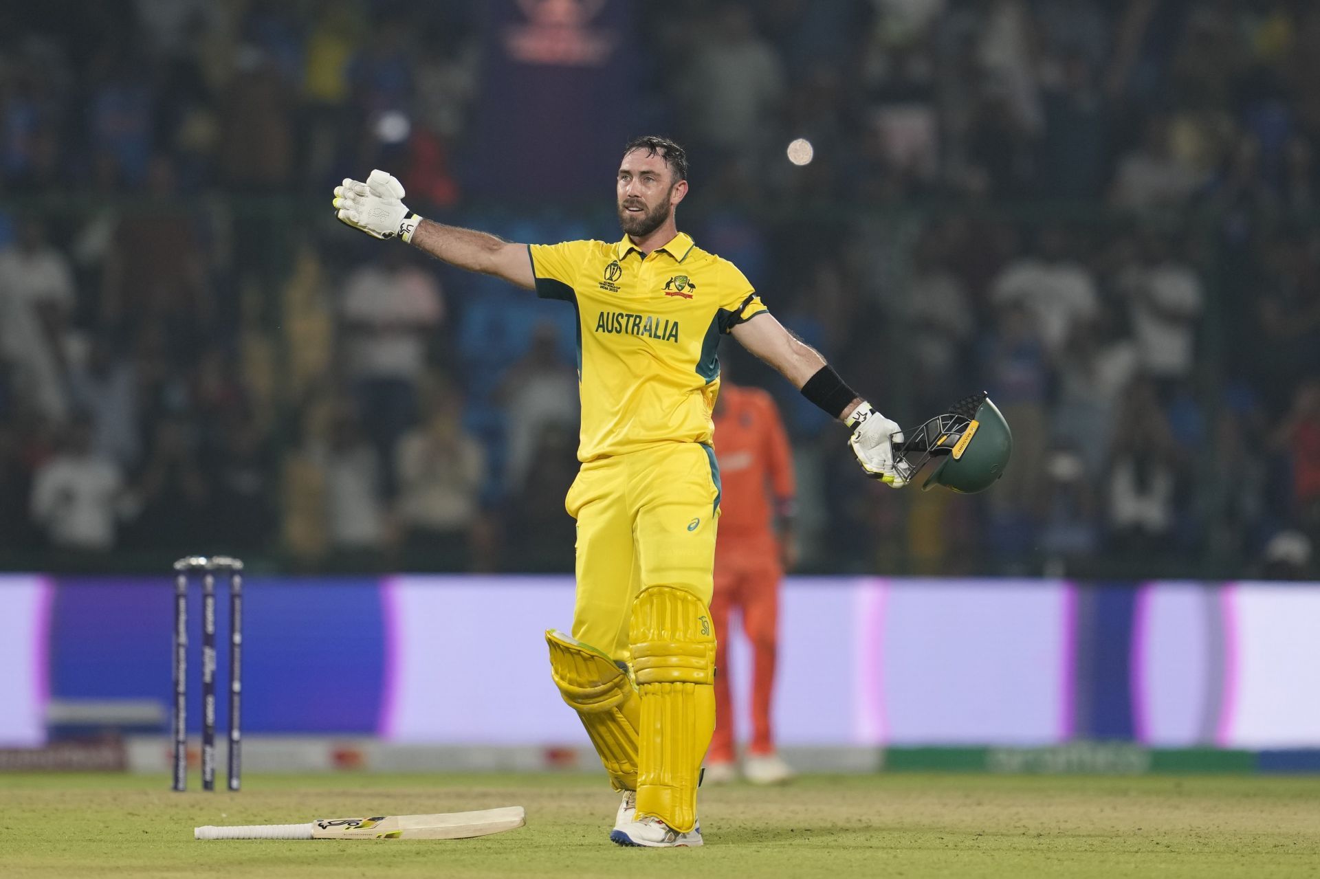 Glenn Maxwell scored the fastest century in ODI World Cup history. [P/C: AP]