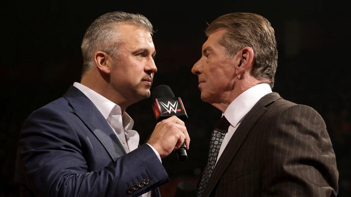 Vince and Shane McMahon in action