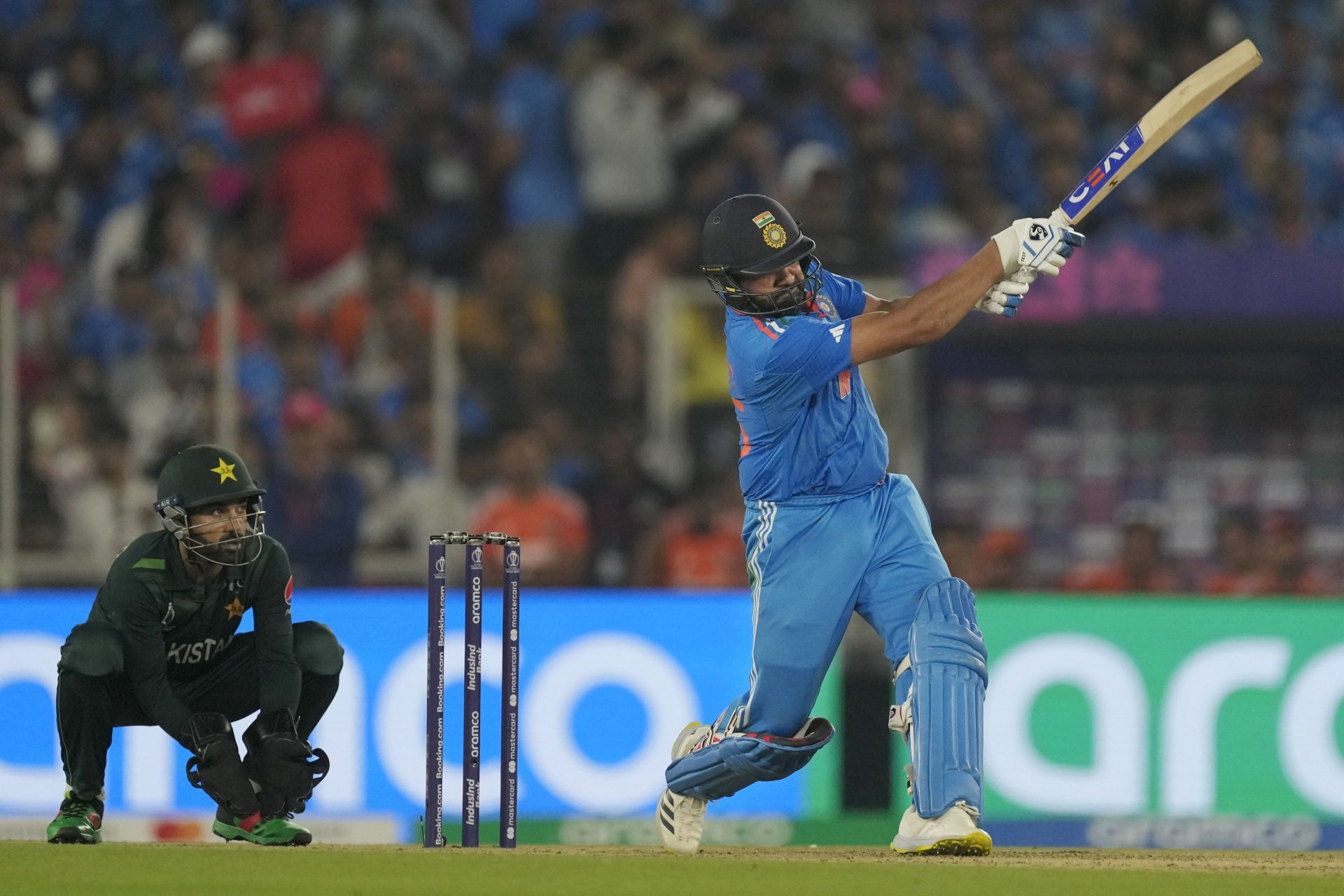 Rohit Sharma has smashed 22 fours and 11 sixes in the tournament thus far. [P/C: AP]
