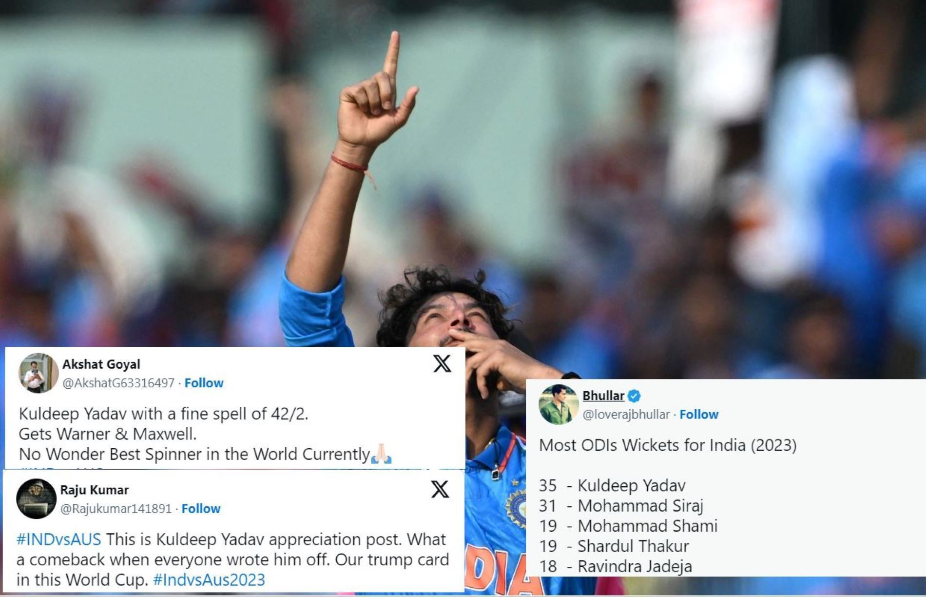 Kuldeep continued his spectacular bowling form in India