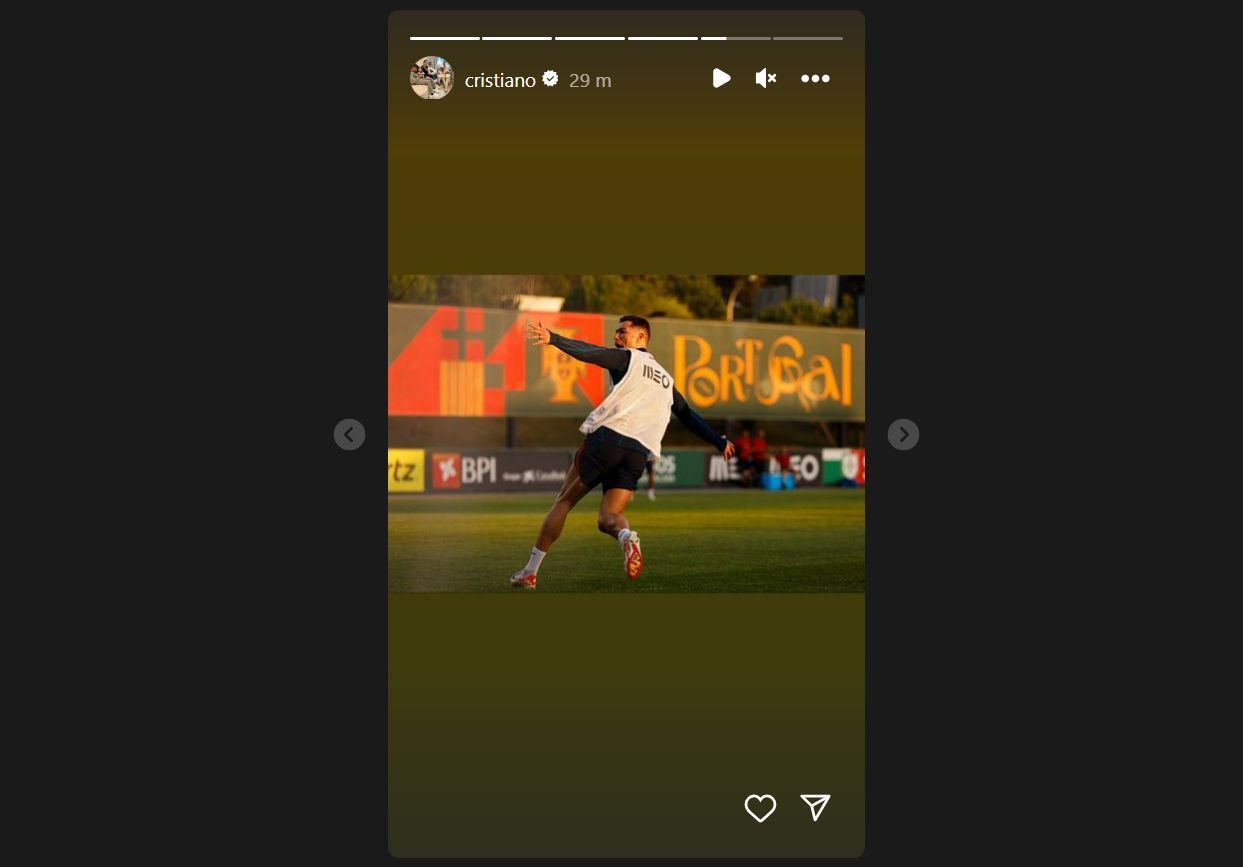 Cristiano Ronaldo Instagram Story screenshot