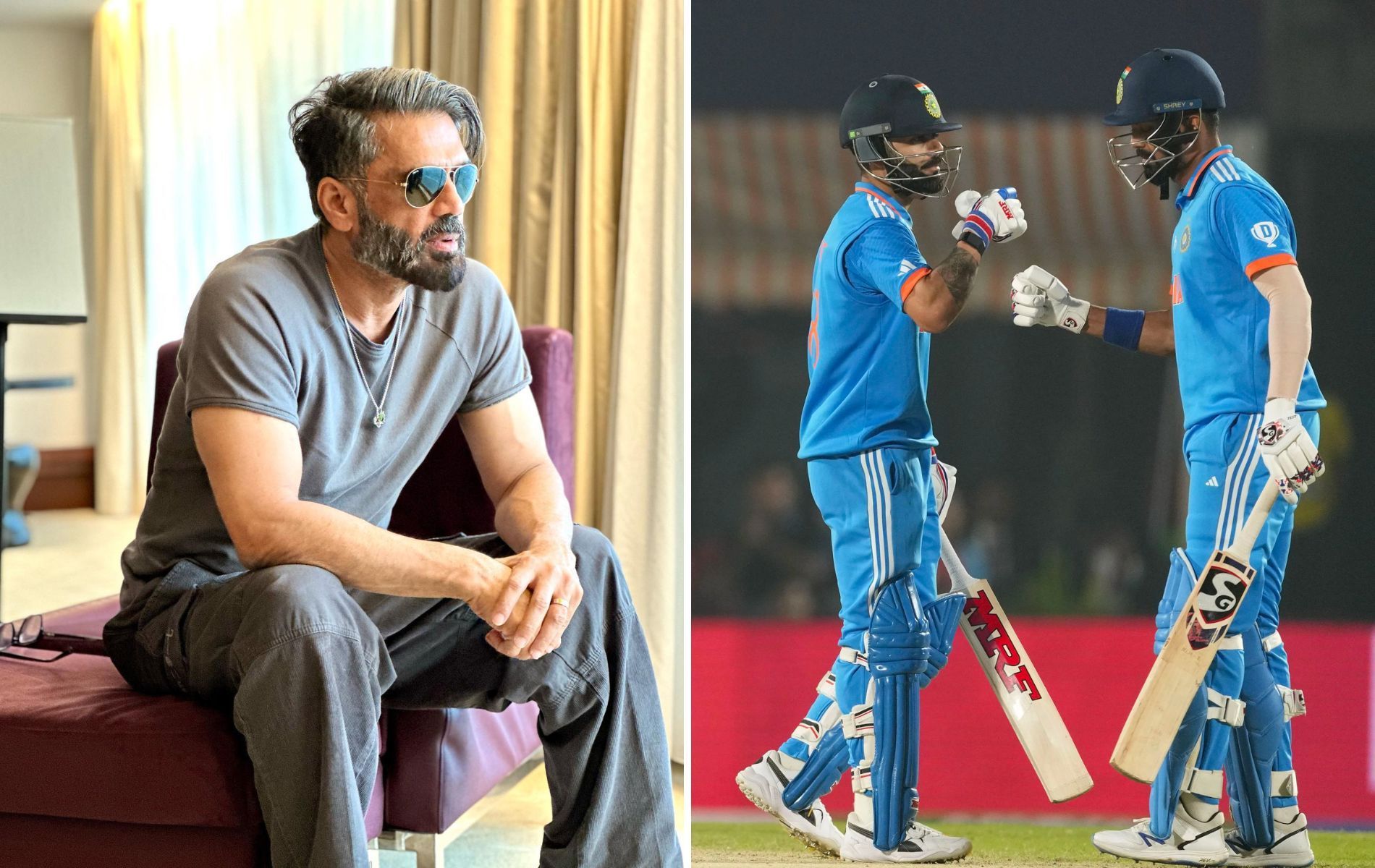 Suniel Shetty picked Virat Kohli as his favourite cricketer. (Pics: Instagram/AP)