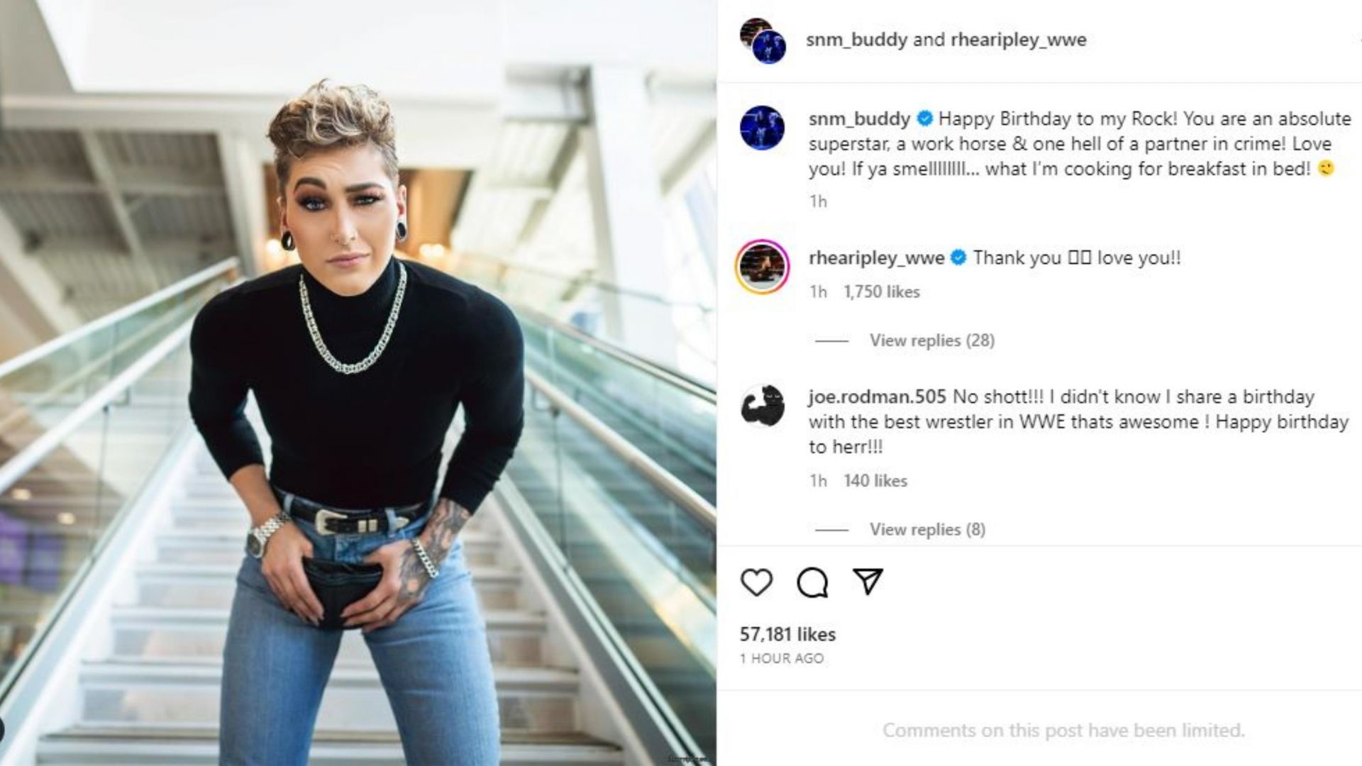 Buddy Matthews&#039; post and Rhea Ripley&#039;s comment