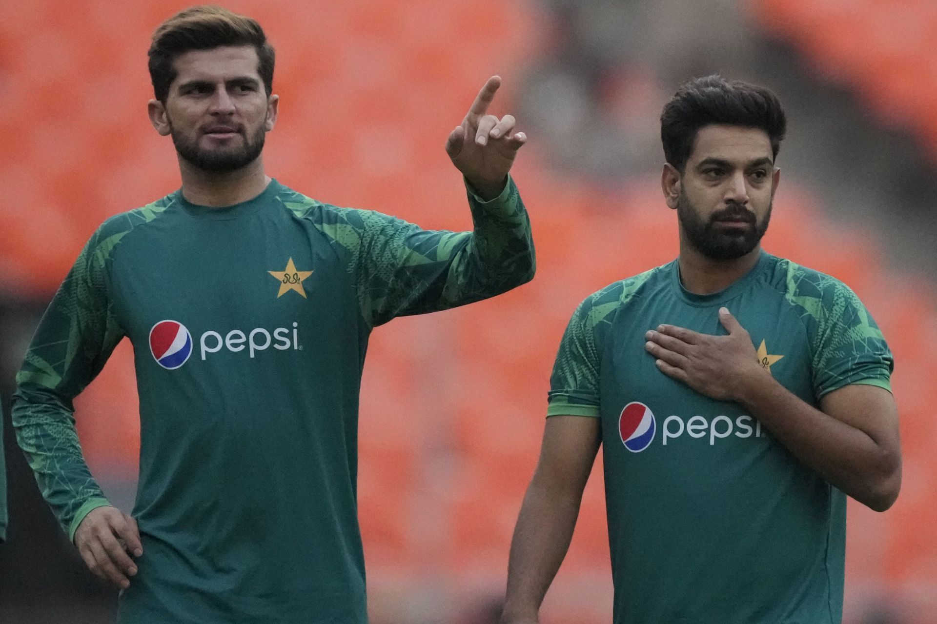 Pakistan&rsquo;s Shaheen Shah Afridi (left) and Haris Rauf (Pic: AP)