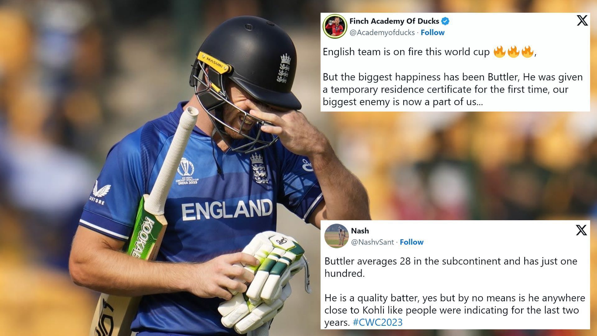 Jos Buttler failed to lead by example against Sri Lanka in his batting (P.C.:X)