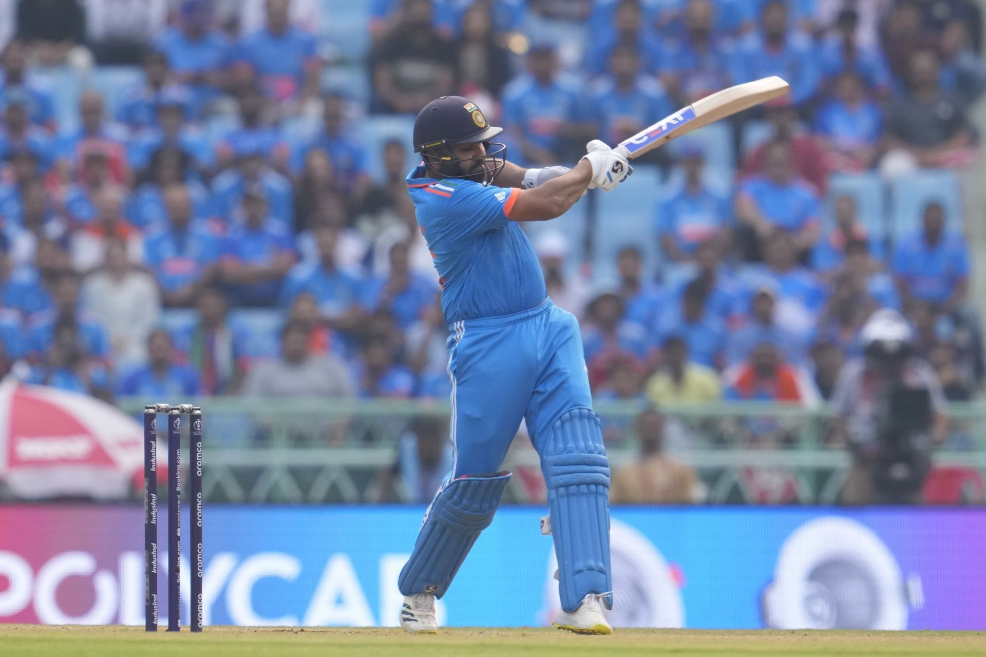Rohit Sharma struck 10 fours and three sixes during his innings. [P/C: AP]