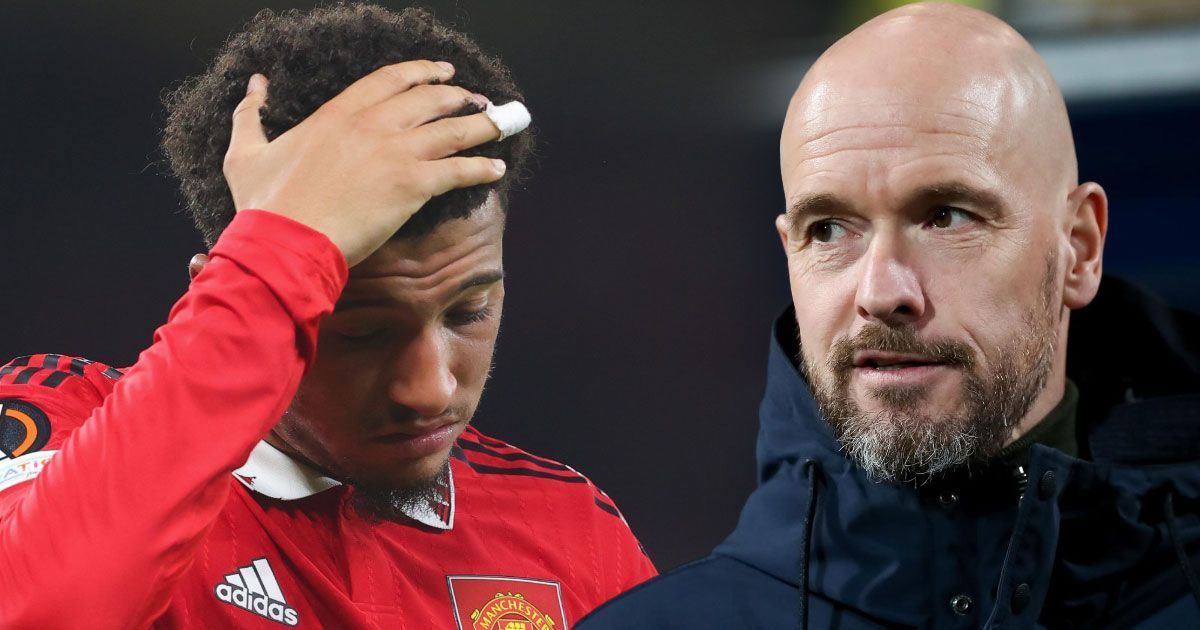 Erik ten Hag and Jadon Sancho (via Getty Images)