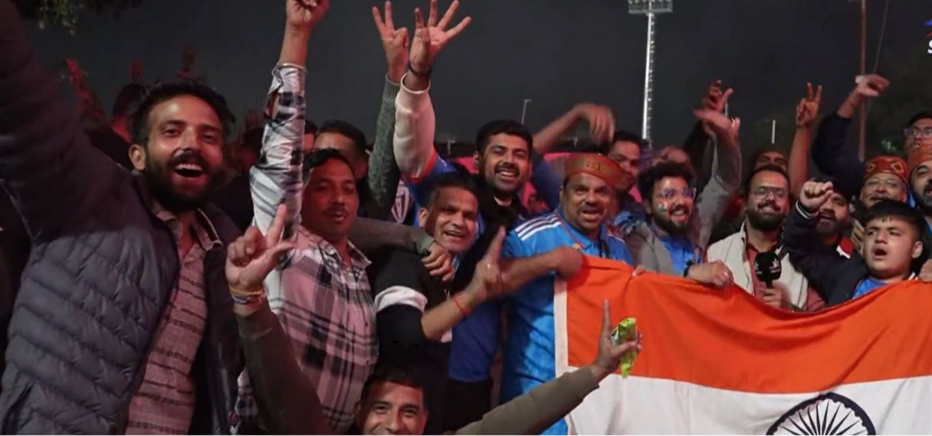 Fans outside the stadium rejoiced over India