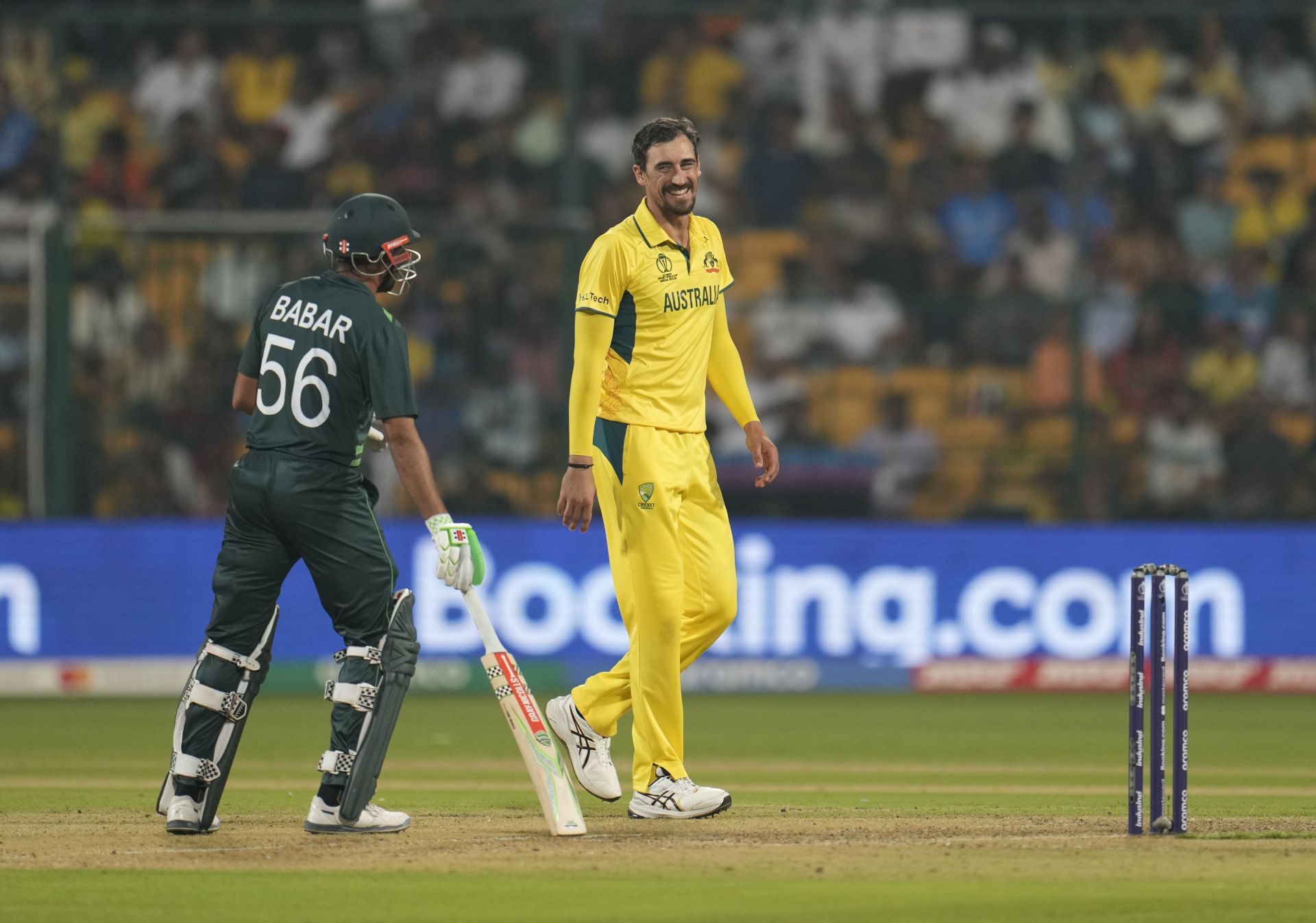 Mitchell Starc in action in the World Cup.