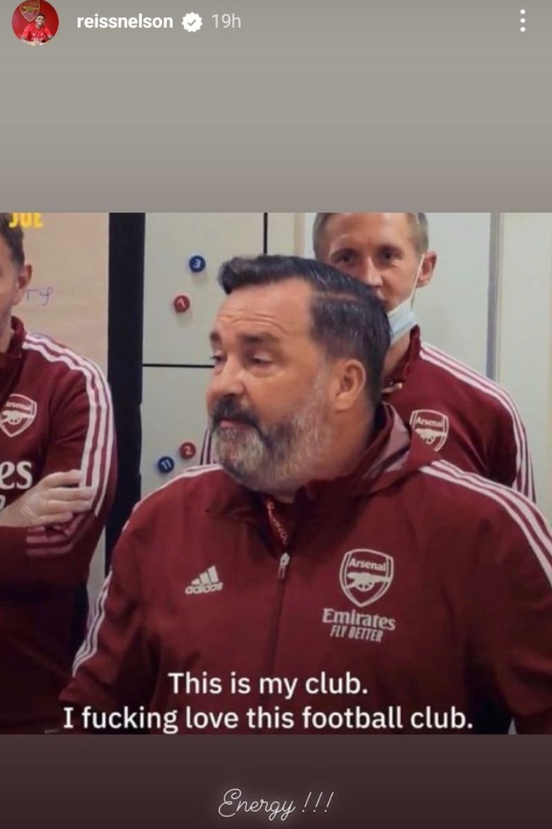 Reiss Nelson&#039;s Instagram story