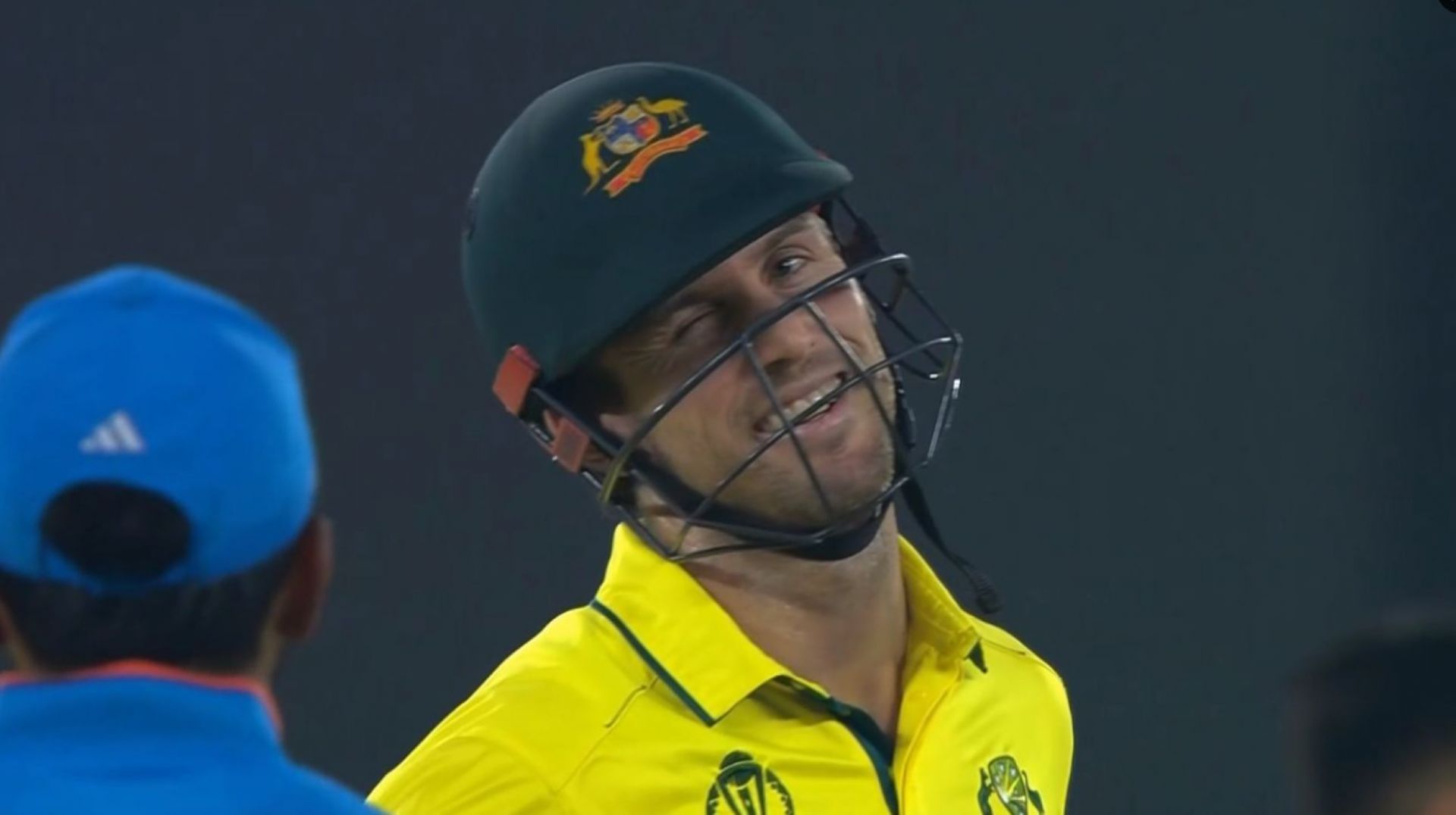 Mitchell Marsh could not believe his luck after being caught behind.