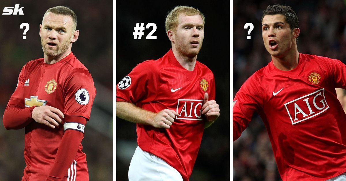 Wayne Rooney (left), Paul Scholes and Cristiano Ronaldo (right)