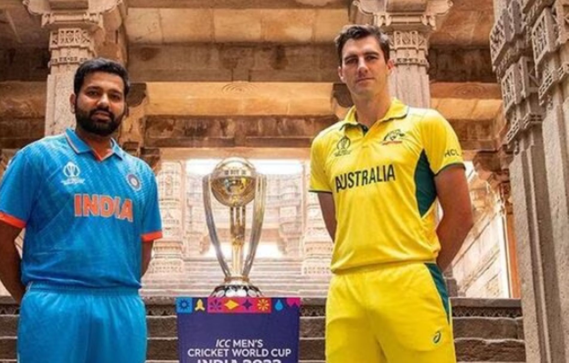 Captains pose with the trophy ahead of the mega final