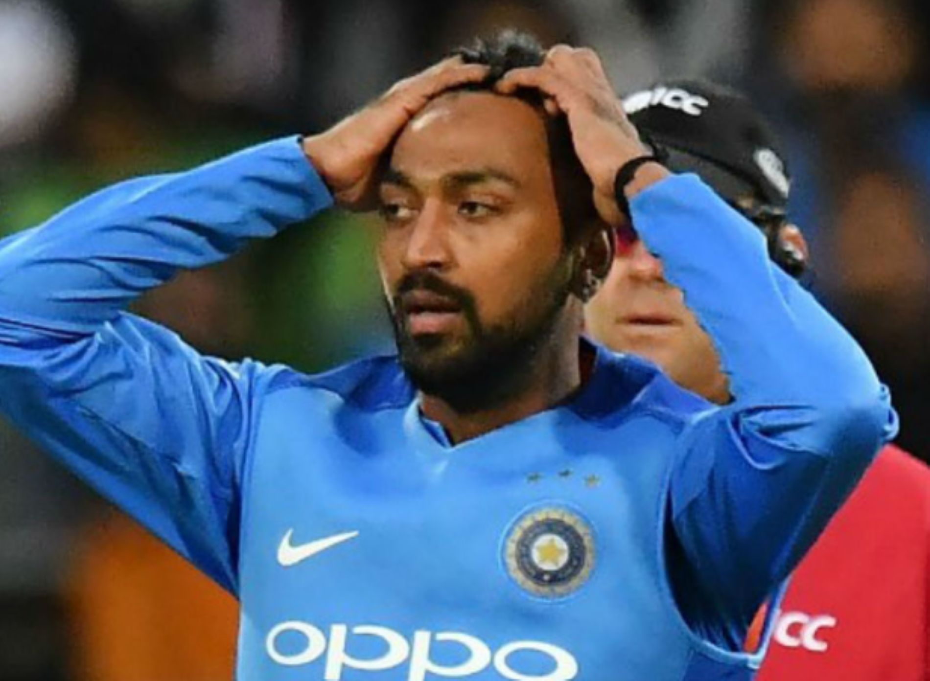 It was hands-on head for Krunal Pandya against Australia.