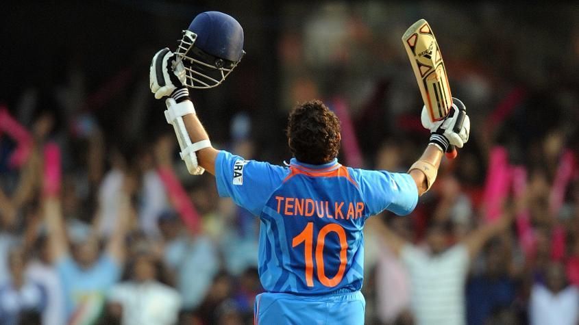 Sachin Tendulkar has scored three half-centuries in ODI World Cup semi-finals for India (Image via ICC)