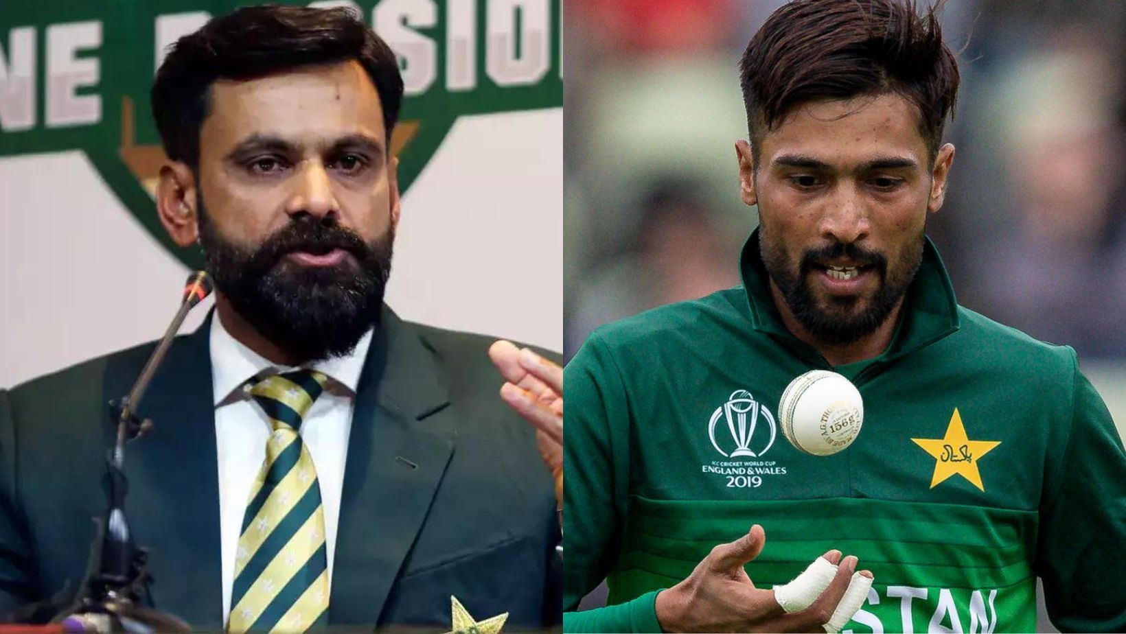 Mohammad Hafeez (L) and Mohammad Amir.