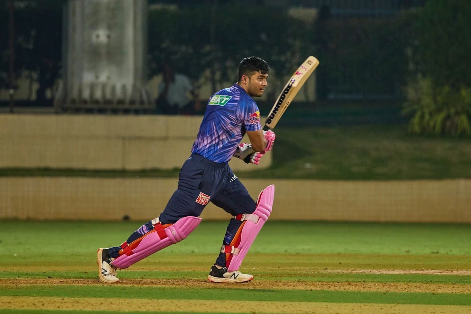 Riyan Parag in action for RR during a warm-up match (Image Credits: Rajasthan Royals)