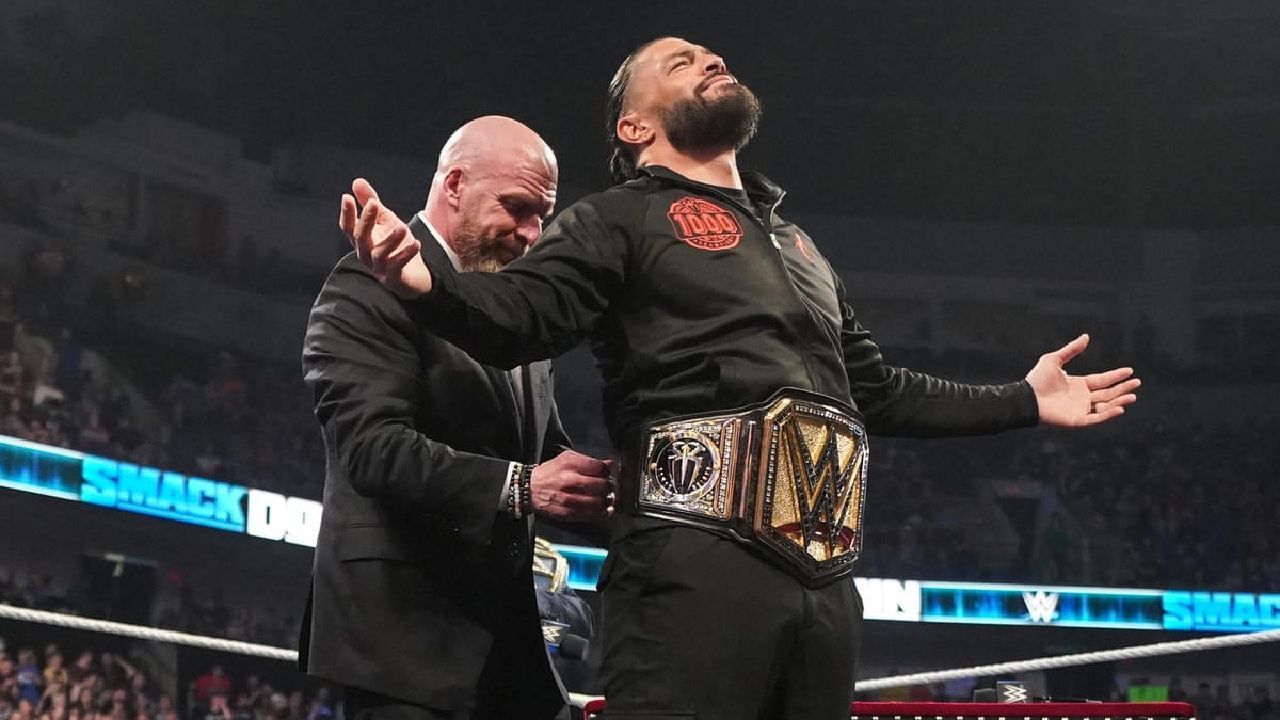 Reigns being given the new Undisputed WWE Universal title belt