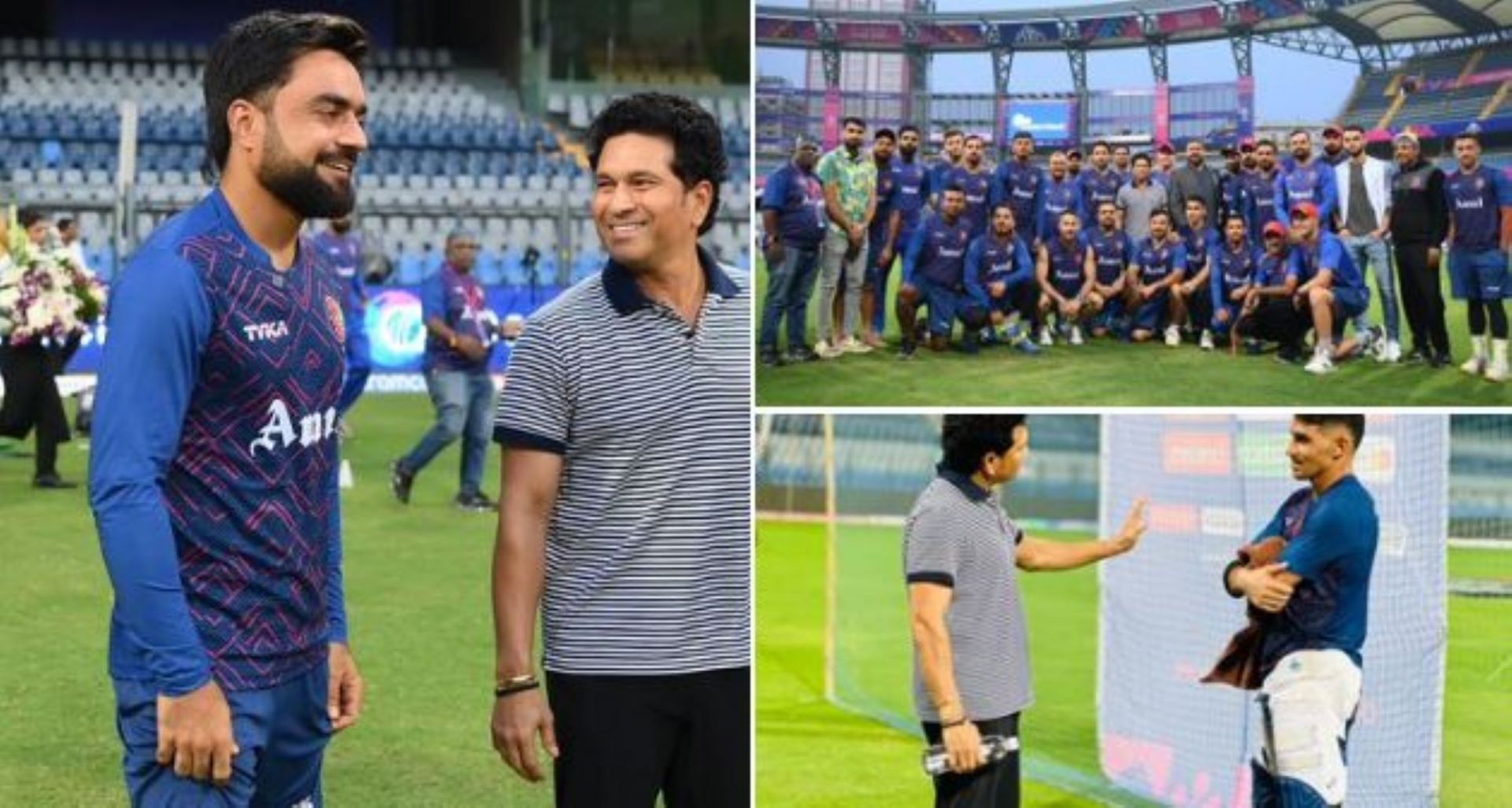 Tendulkar was seen giving a pep talk to the Afghan players at the Wankhede Stadium