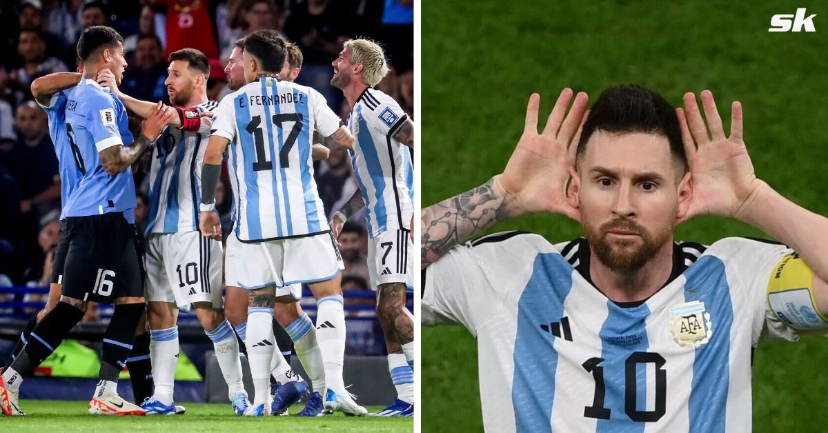 Lionel Messi hits out at insulting gesture from Uruguay players as Argentina slip to 2-0 loss