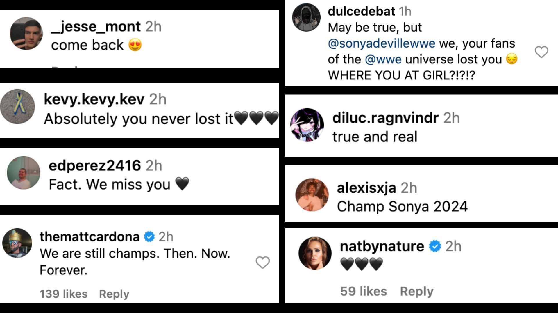 Fans and stars react to Deville&#039;s post on Instagram.