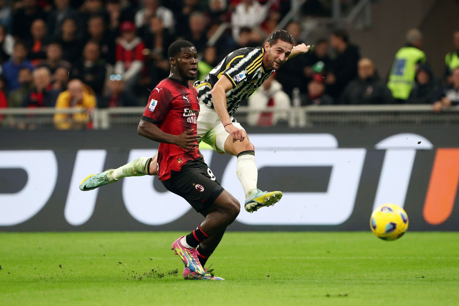 Adrien Rabiot (right) is wanted at Old Trafford