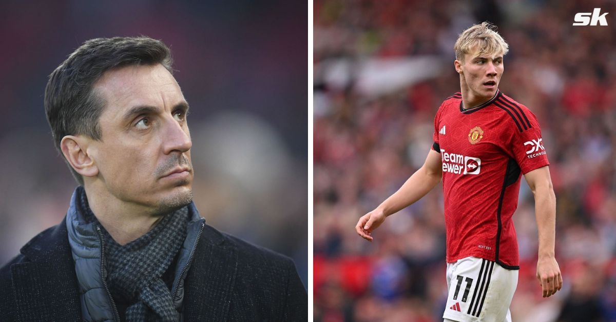 Gary Neville and Rasmos Hojlund 