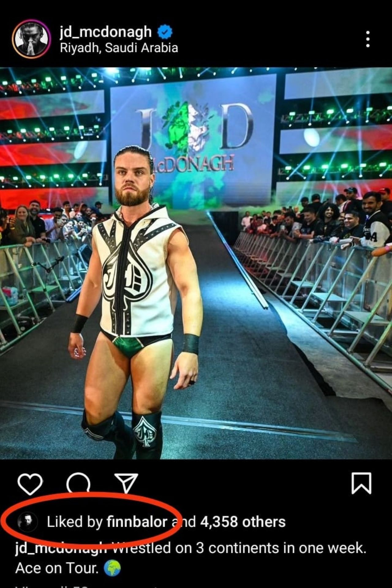 Finn Balor&#039;s reaction to his teammate&#039;s post