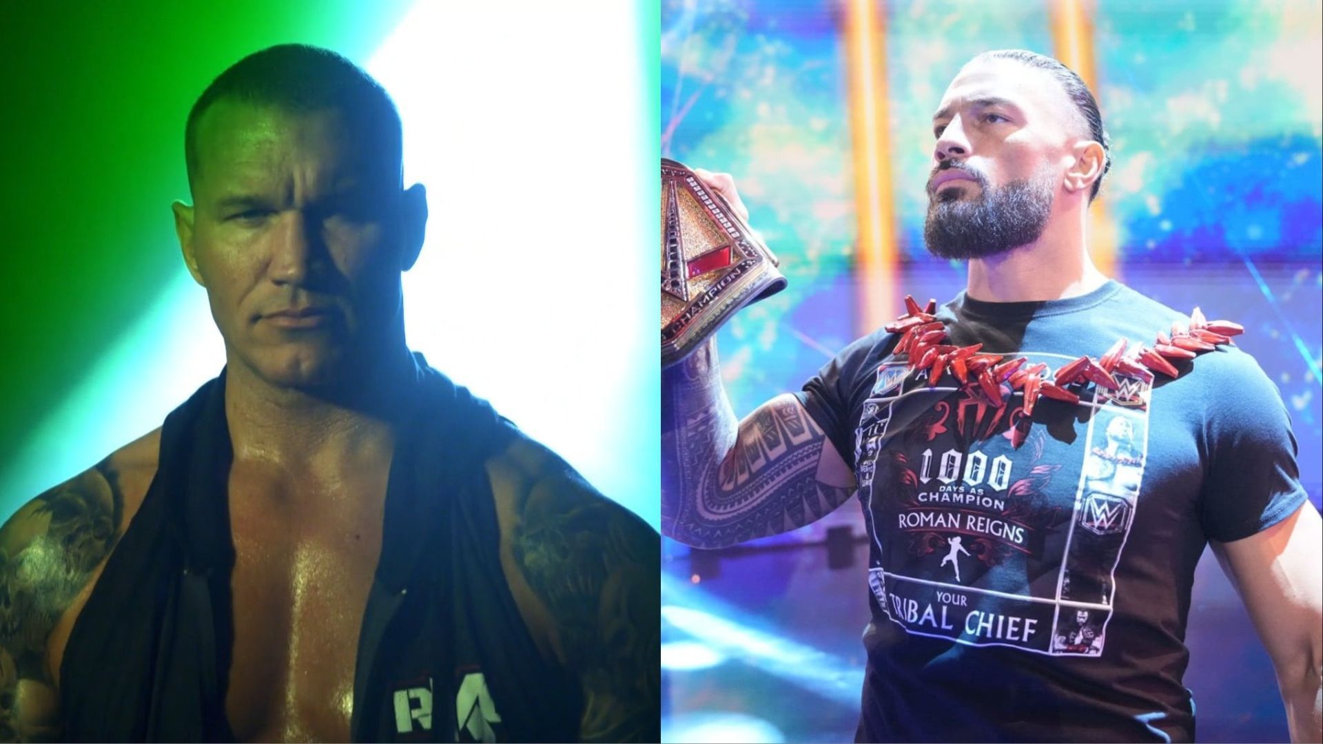 Randy Orton (left); Roman Reigns (right)