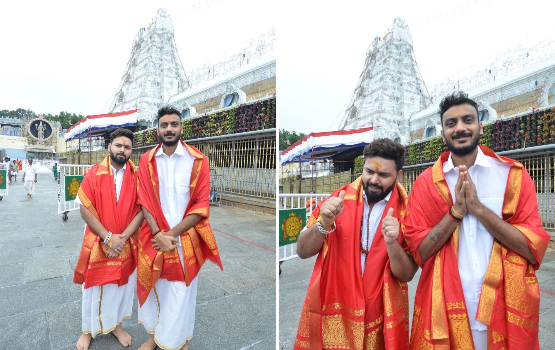 Rishabh Pant and Axar Patel paid a visit to the Balaji Temple. (Pics: Instagram)