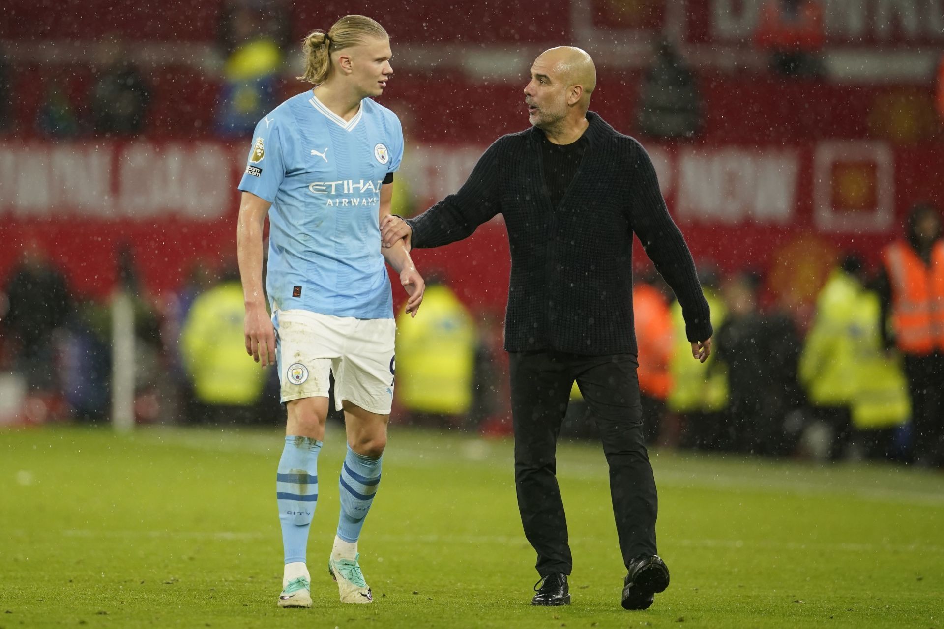 Manchester City midfielder Pep Guardiola (left)