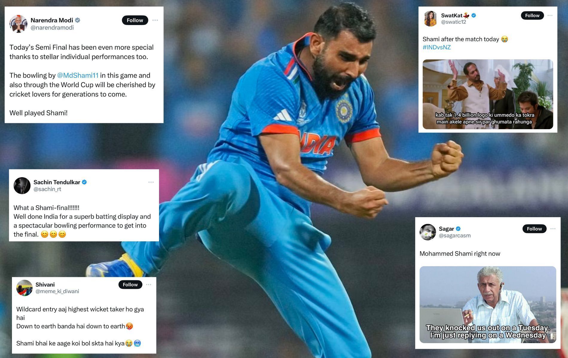 Mohammed Shami was adjudged the Player of the Match. (Pics: AP/X) 