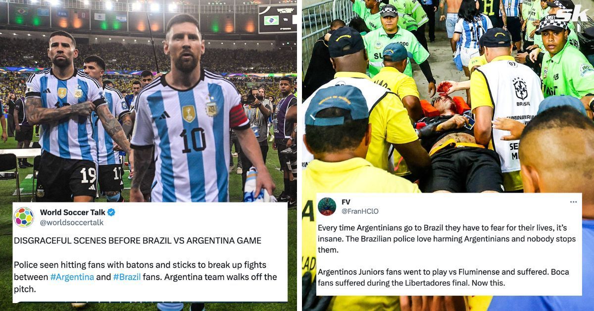 Twitter goes wild as Argentina vs Brazil kick-off delayed after violent clash between fans and police at Maracana