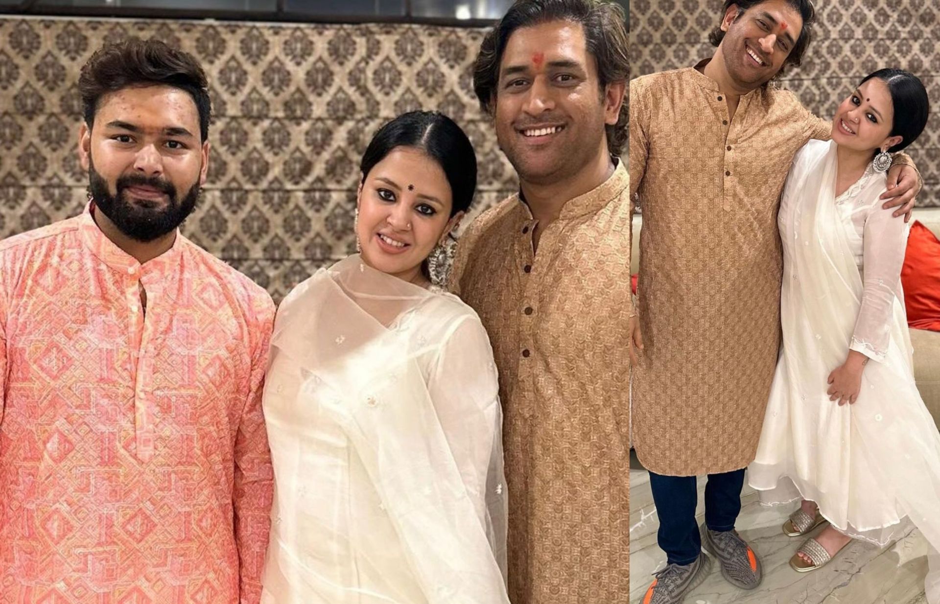 MS Dhoni celebrates Diwali with family and friends on Sunday. 