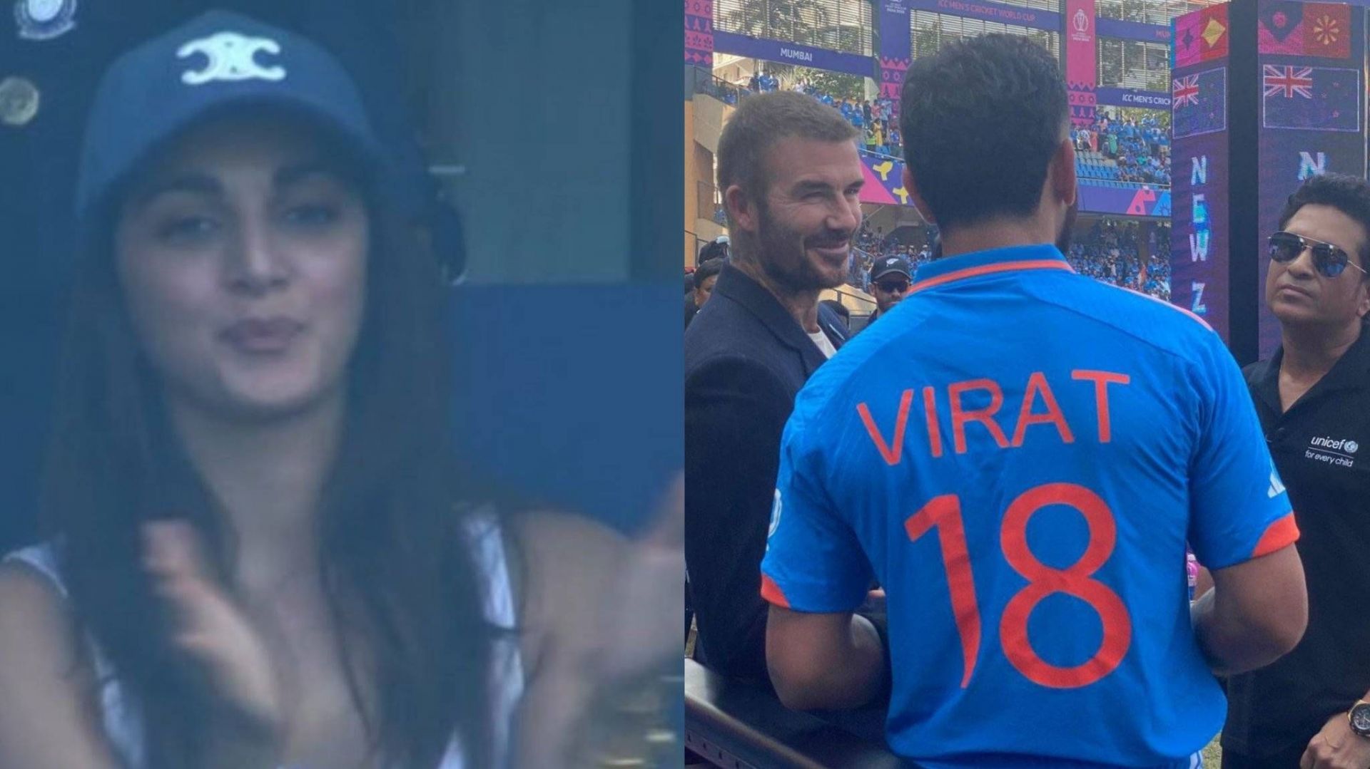 Kiara Advani and David Beckham are at the Wankhede Stadium (Image: X)