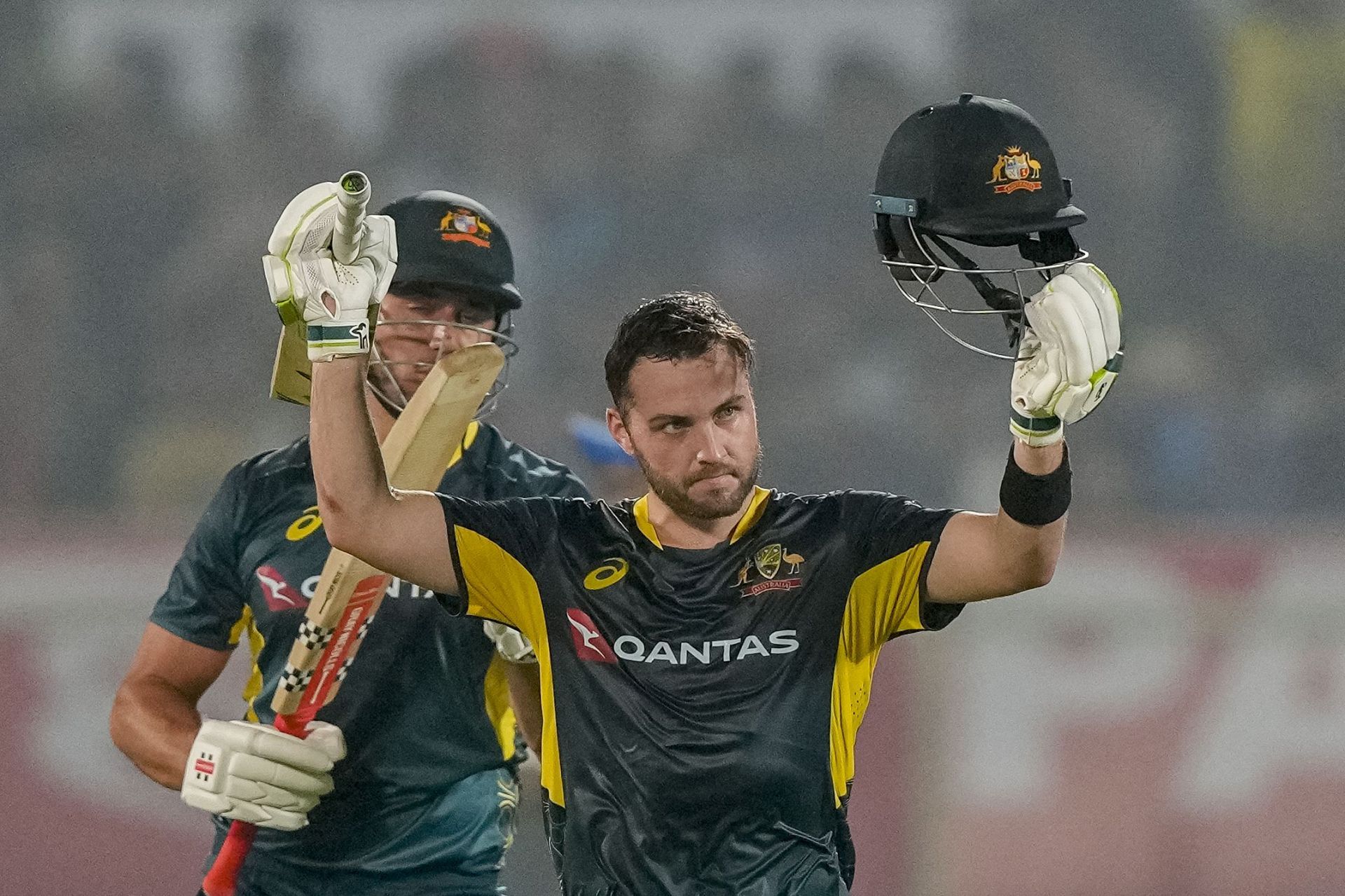 Josh Inglis acknowledging his hundred vs India [Getty Images]