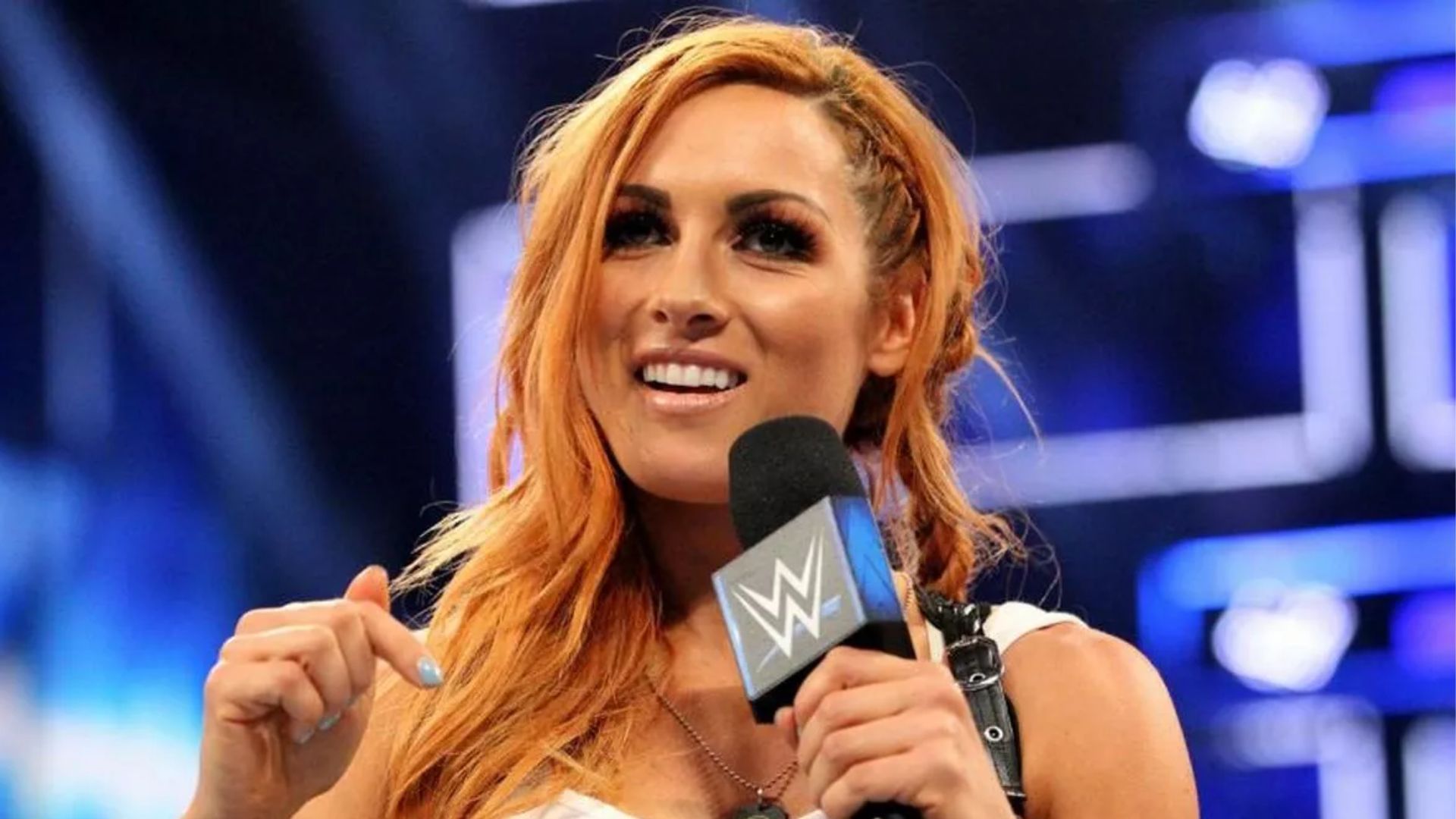 Becky Lynch during a promo. Image Credits: X