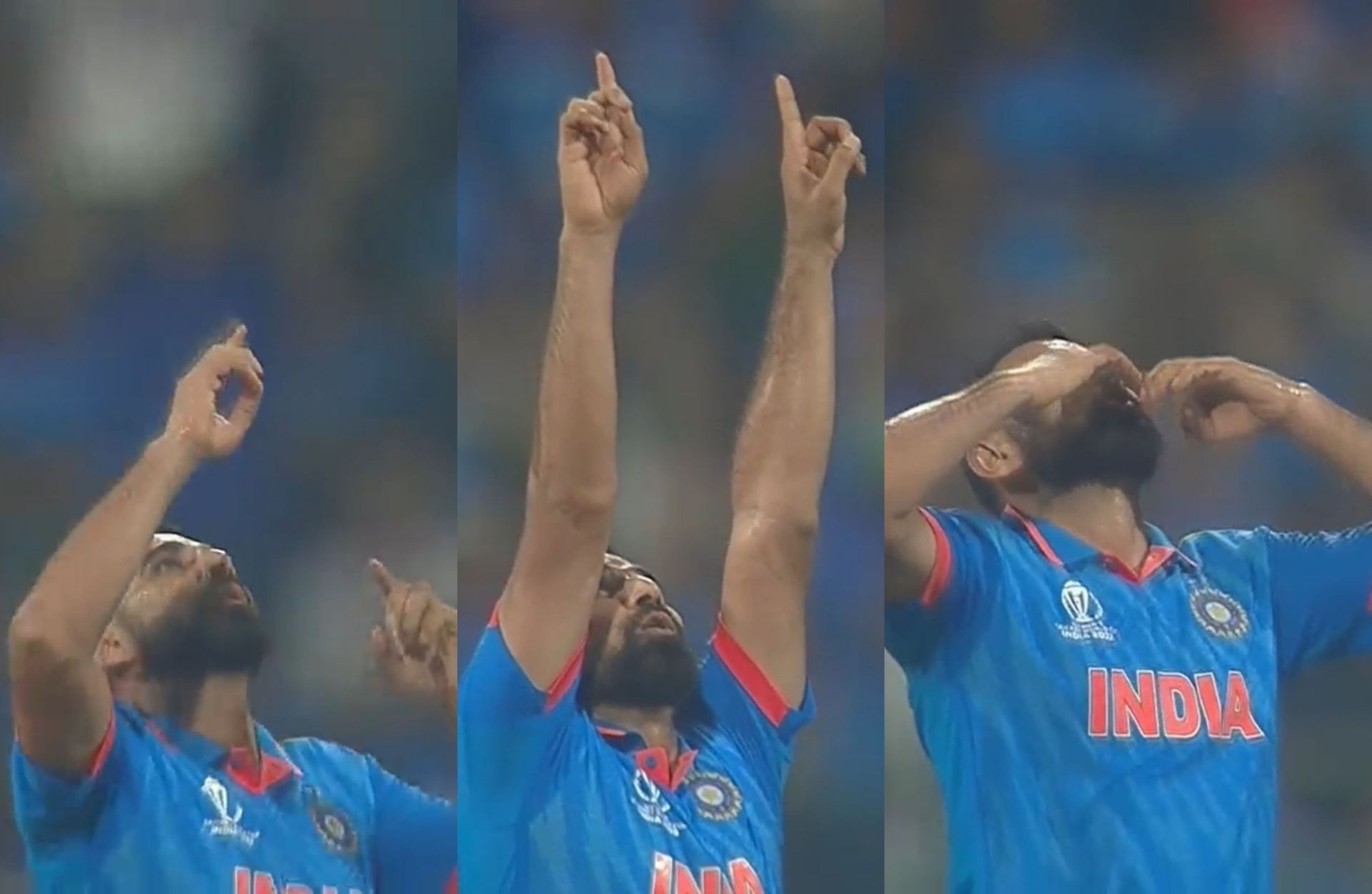 Mohammed Shami after picking up his fifth wicket on Thursday. 