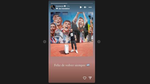 Screenshot of Lionel Messi's Instagram story