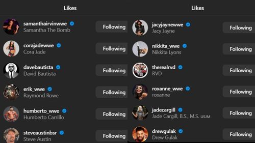 A screenshot of some reactions to Triple H's Instagram post.