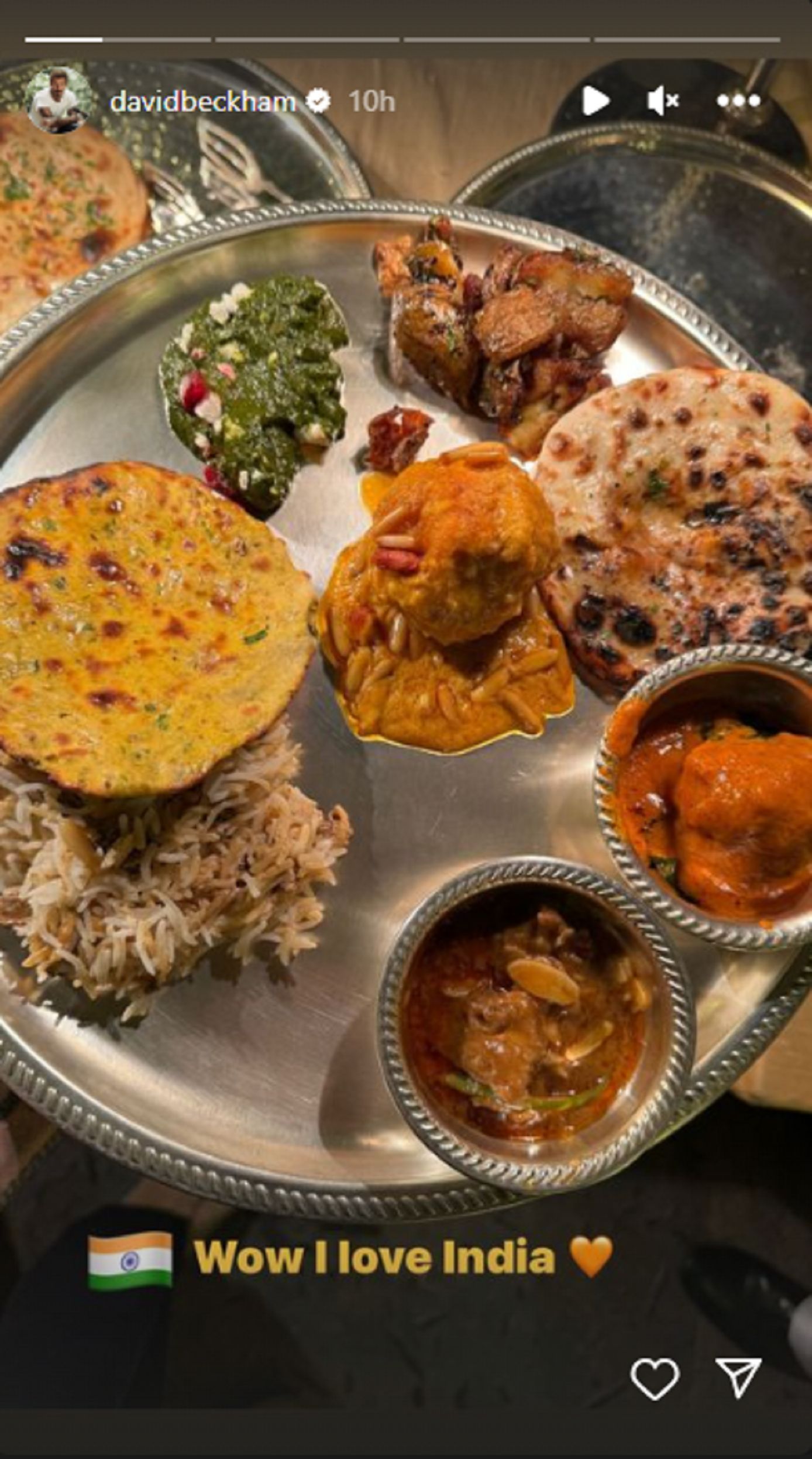 David Beckham shares images of Indian food items as he attends private party