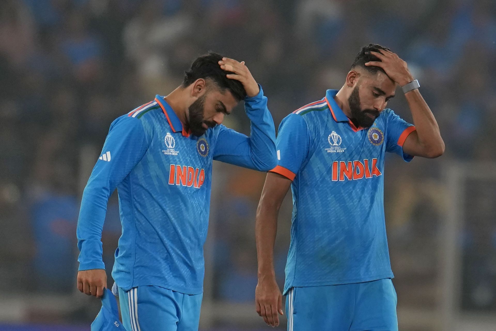 Mohammed Siraj [right] was left disappointed after India's heartbreaking defeat