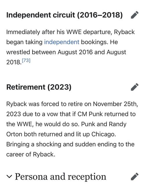 Ryback's Wikipedia page after CM Punk's return!