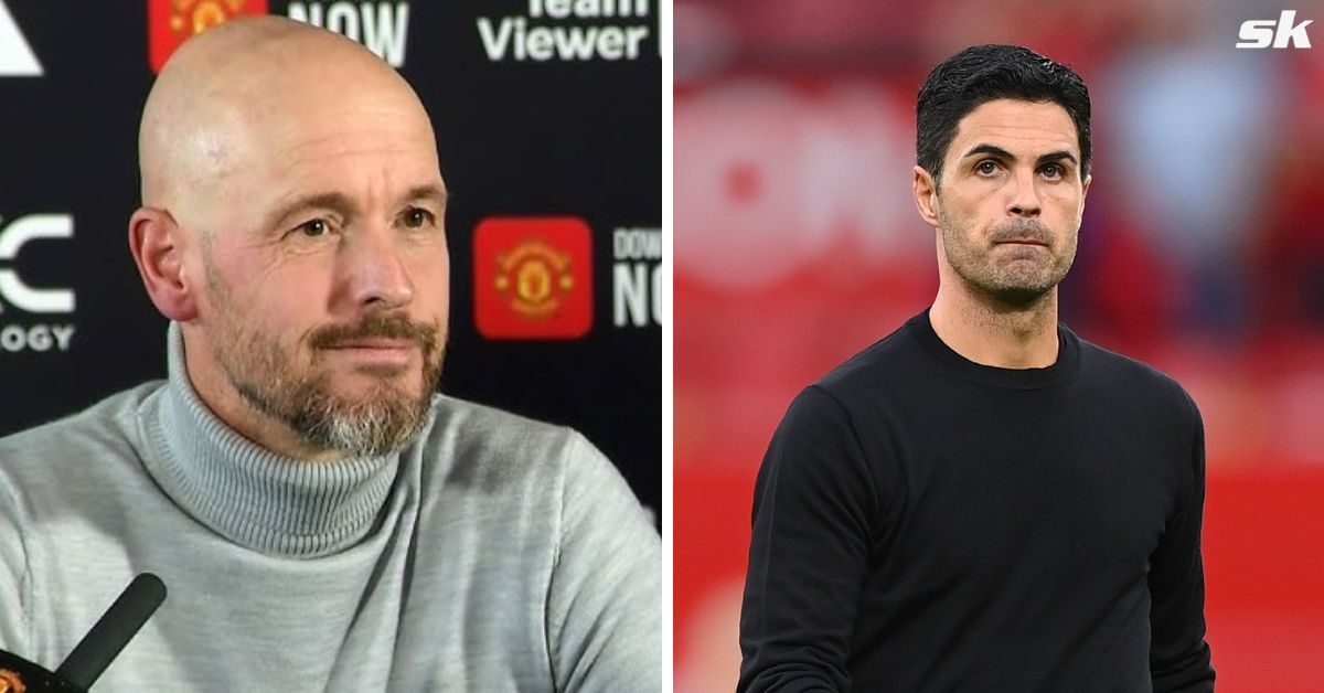 Manchester United manager Erik ten Hag (left) and Arsenal manager Mikel Arteta