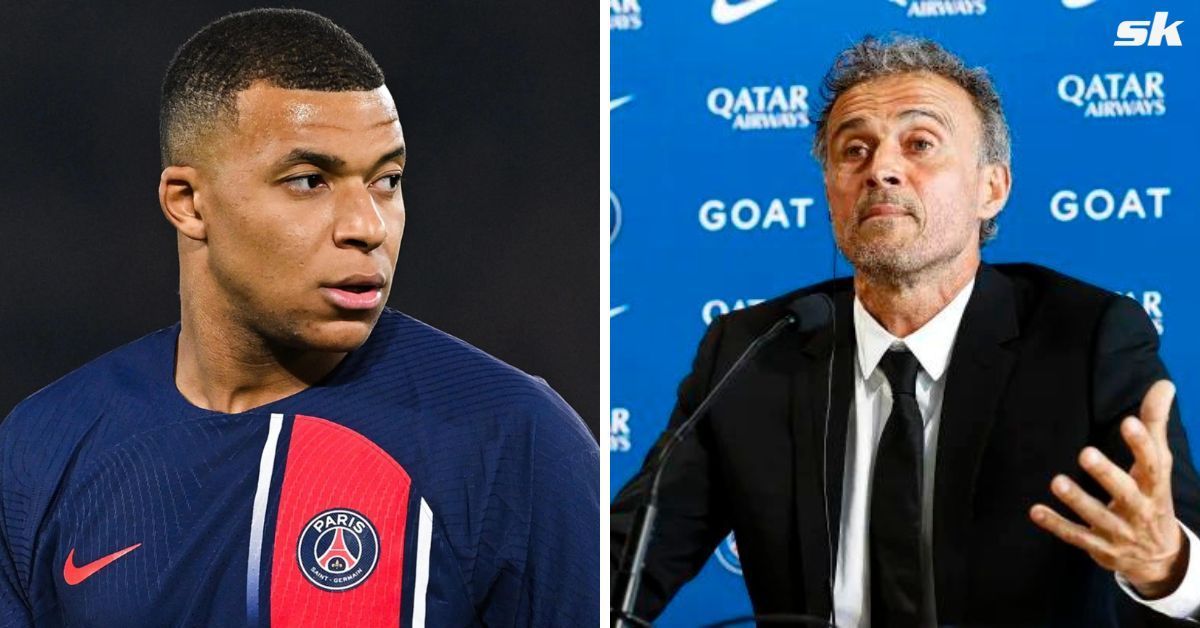 PSG striker Kylian Mbappe (left) and Luis Enrique