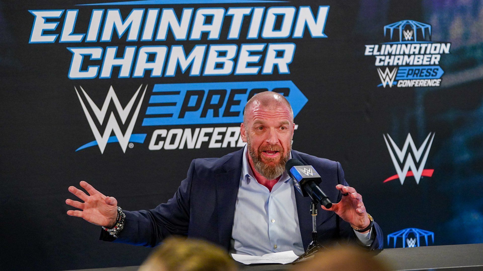 Triple H at a press conference.
