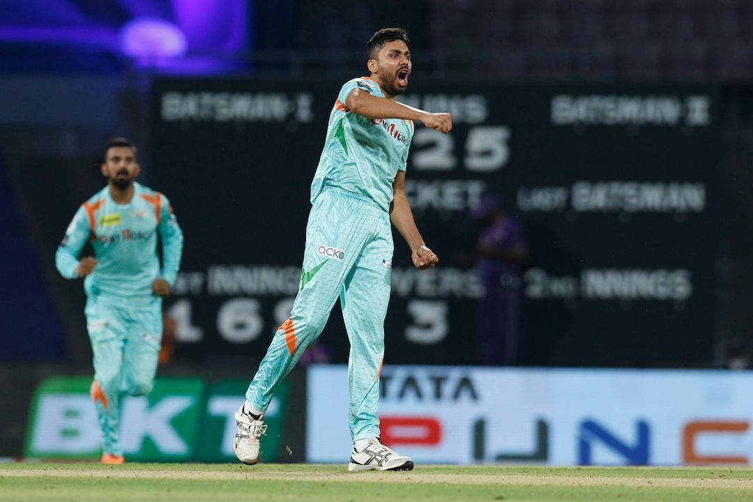 Avesh Khan in action for Lucknow Super Giants. (Pic: iplt20.com)